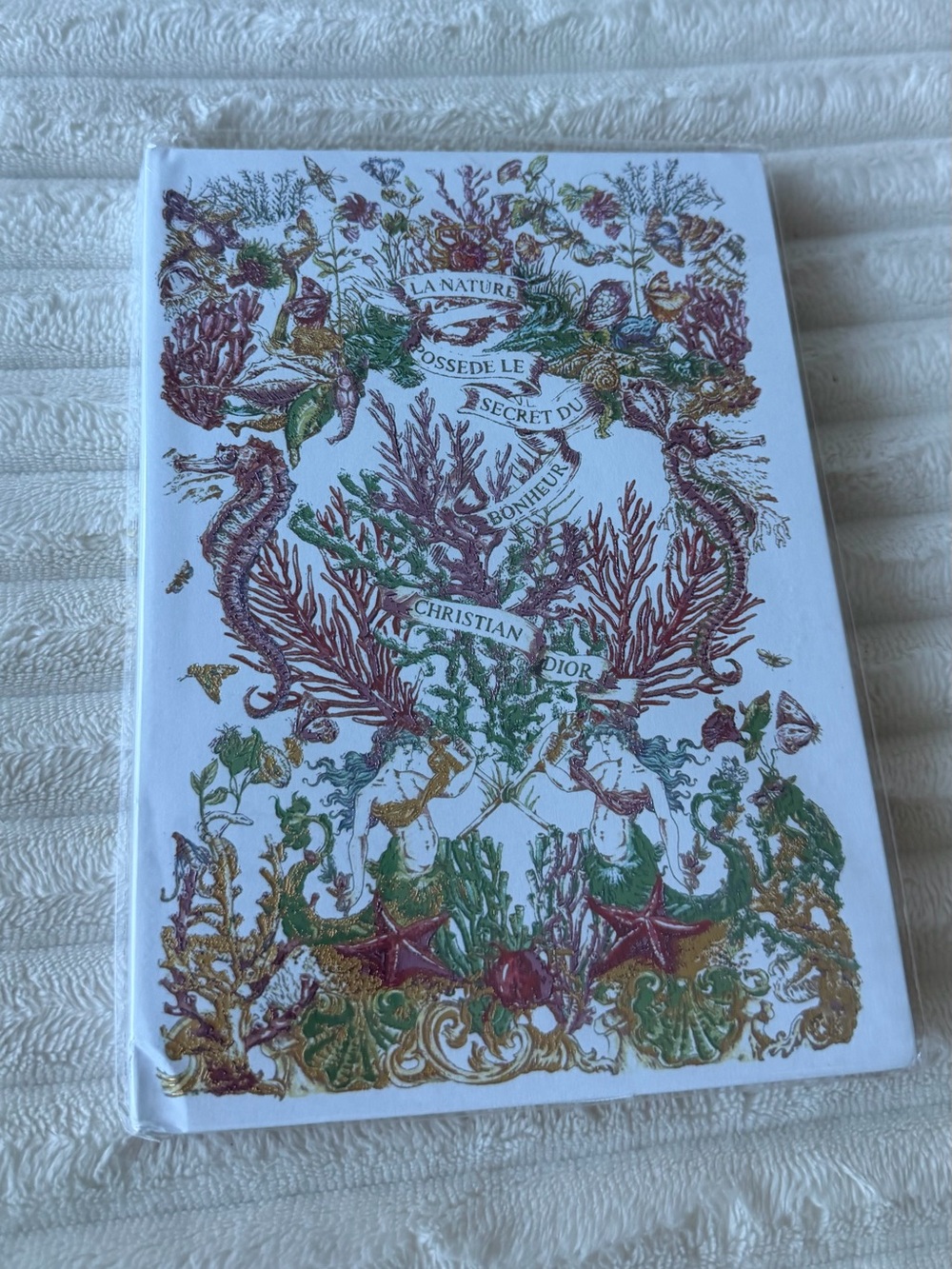 Dior White Notebook with Multicolor Marine Illustration